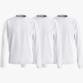 3-PACK Mens Essential Longsleeve T-Shirts White