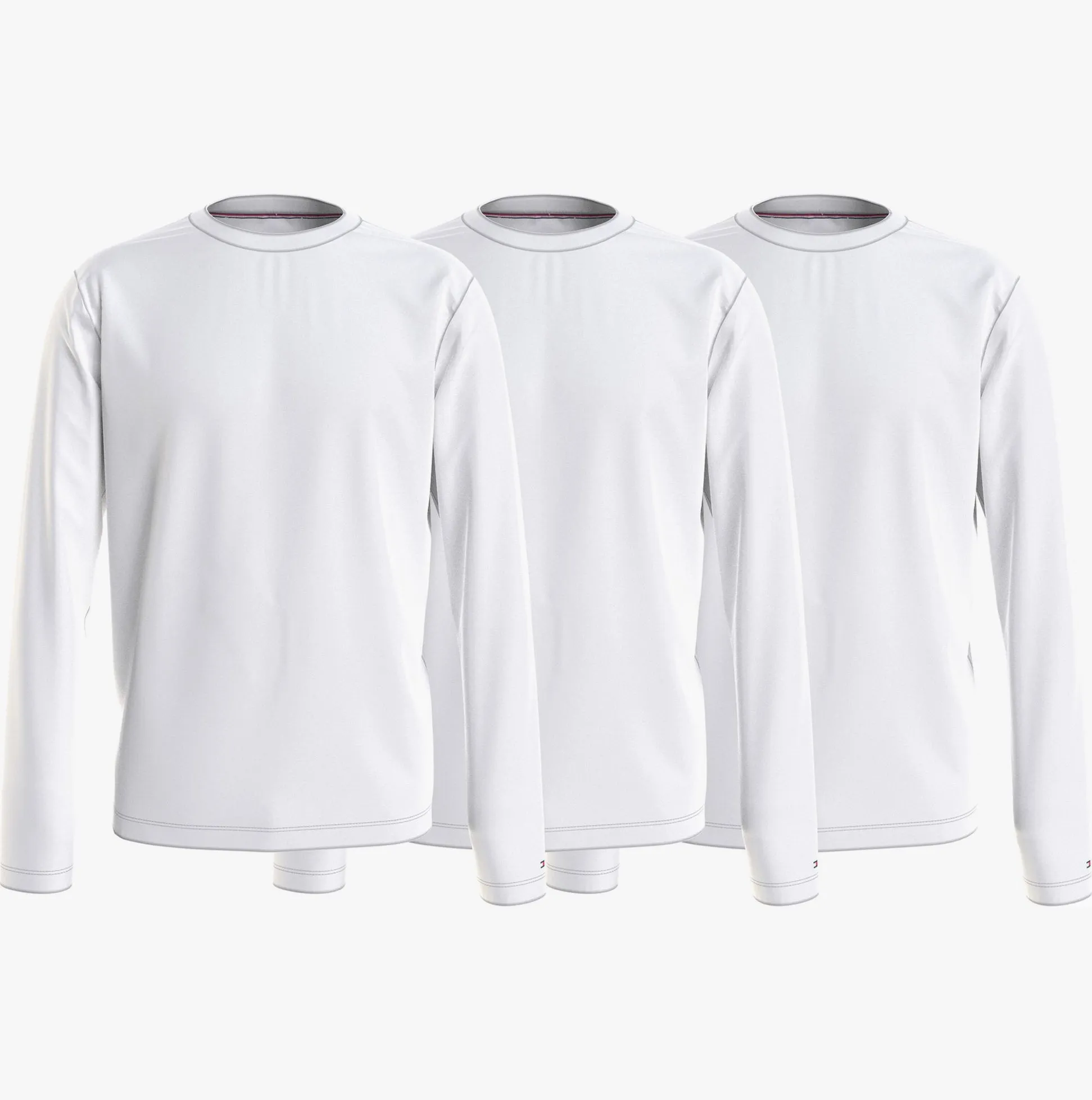 3-PACK Mens Essential Longsleeve T-Shirts White