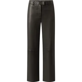 Adele RW leather pants with wide legs / 50240 - Dark Chocolate