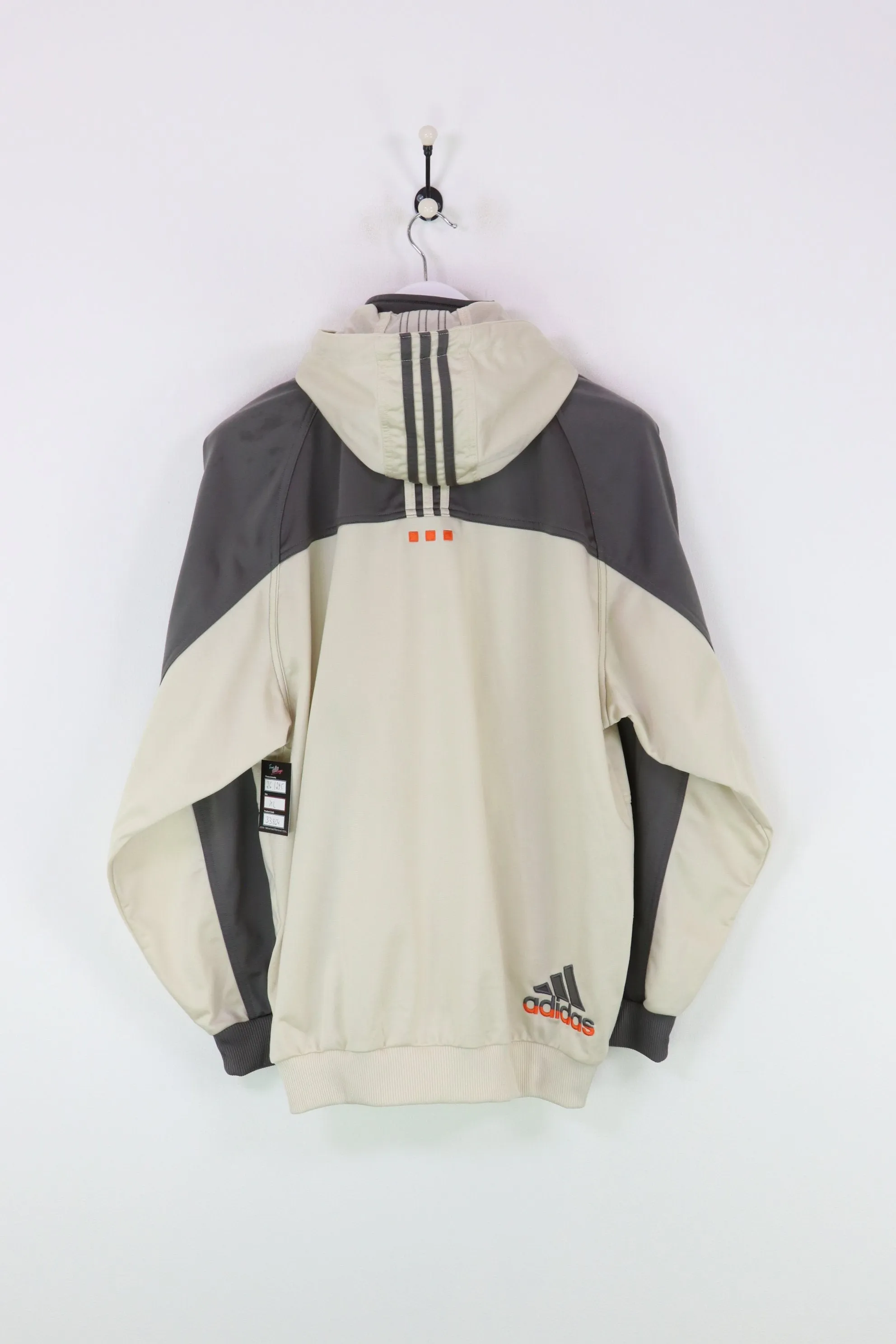 Adidas Hooded Track Jacket Beige/Grey XL