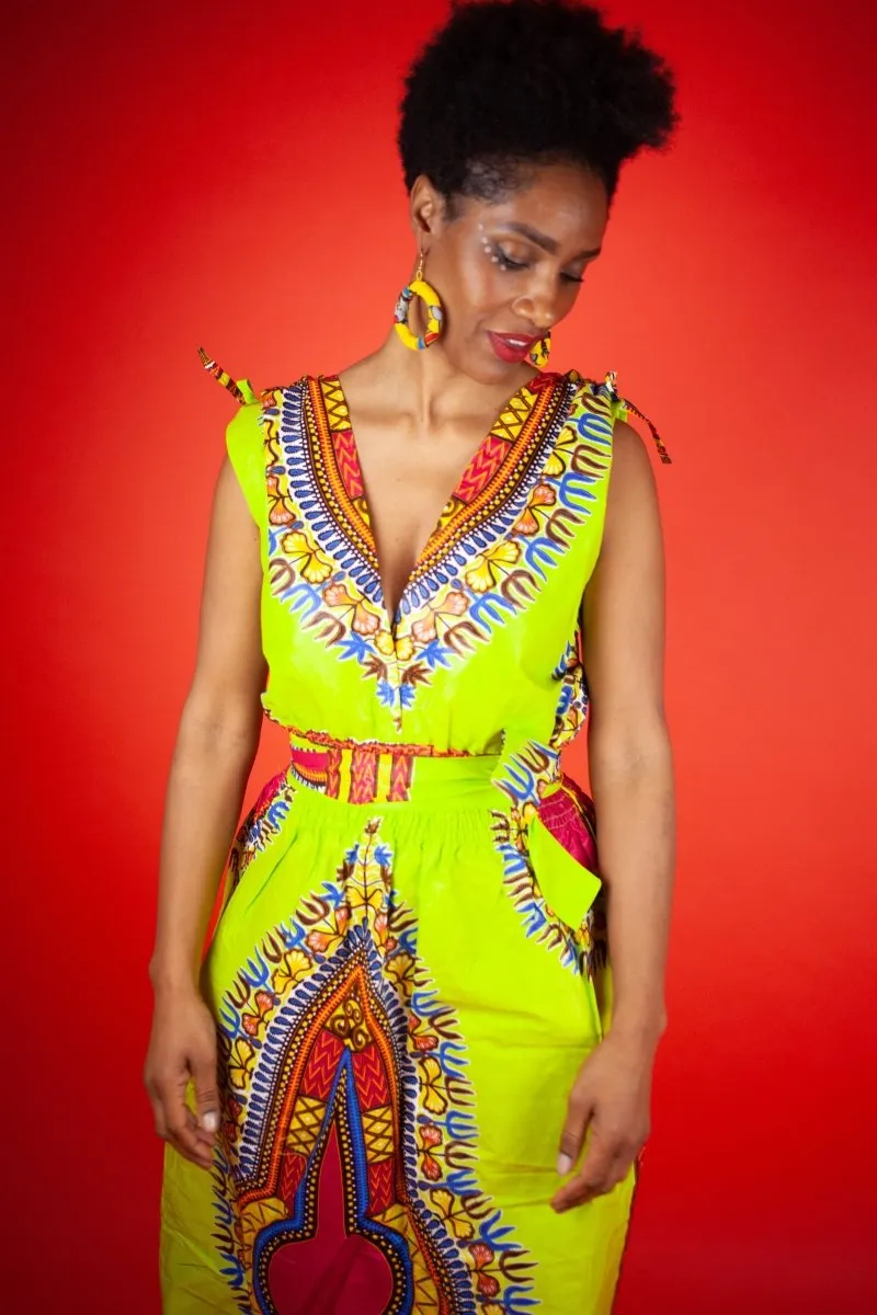 African Dress In Green Dashiki