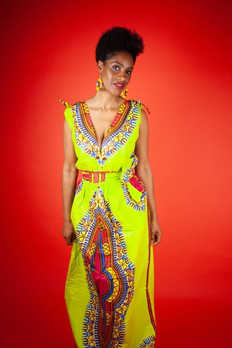 African Dress In Green Dashiki