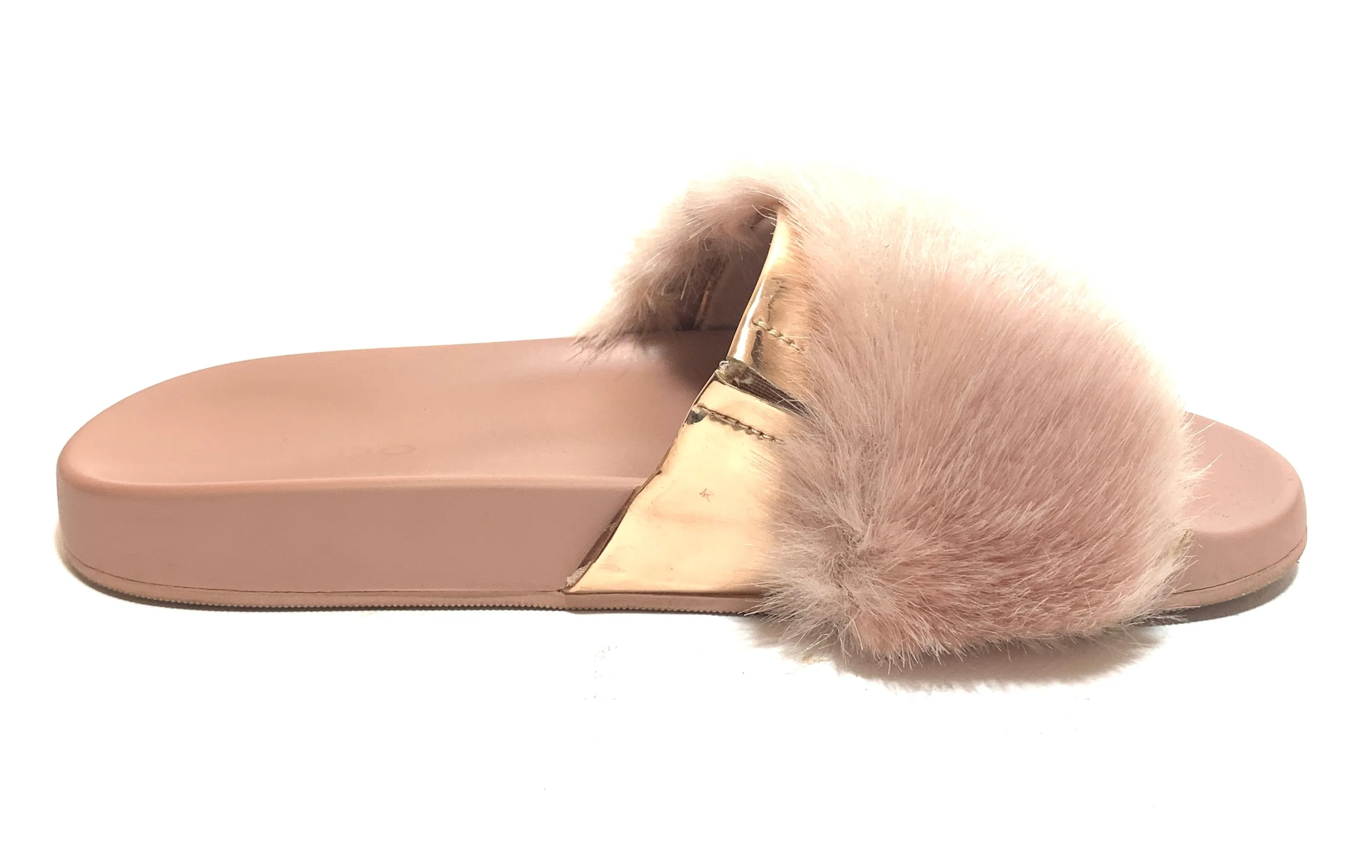 ALDO Pink Faux Fur Slides | Gently Used |