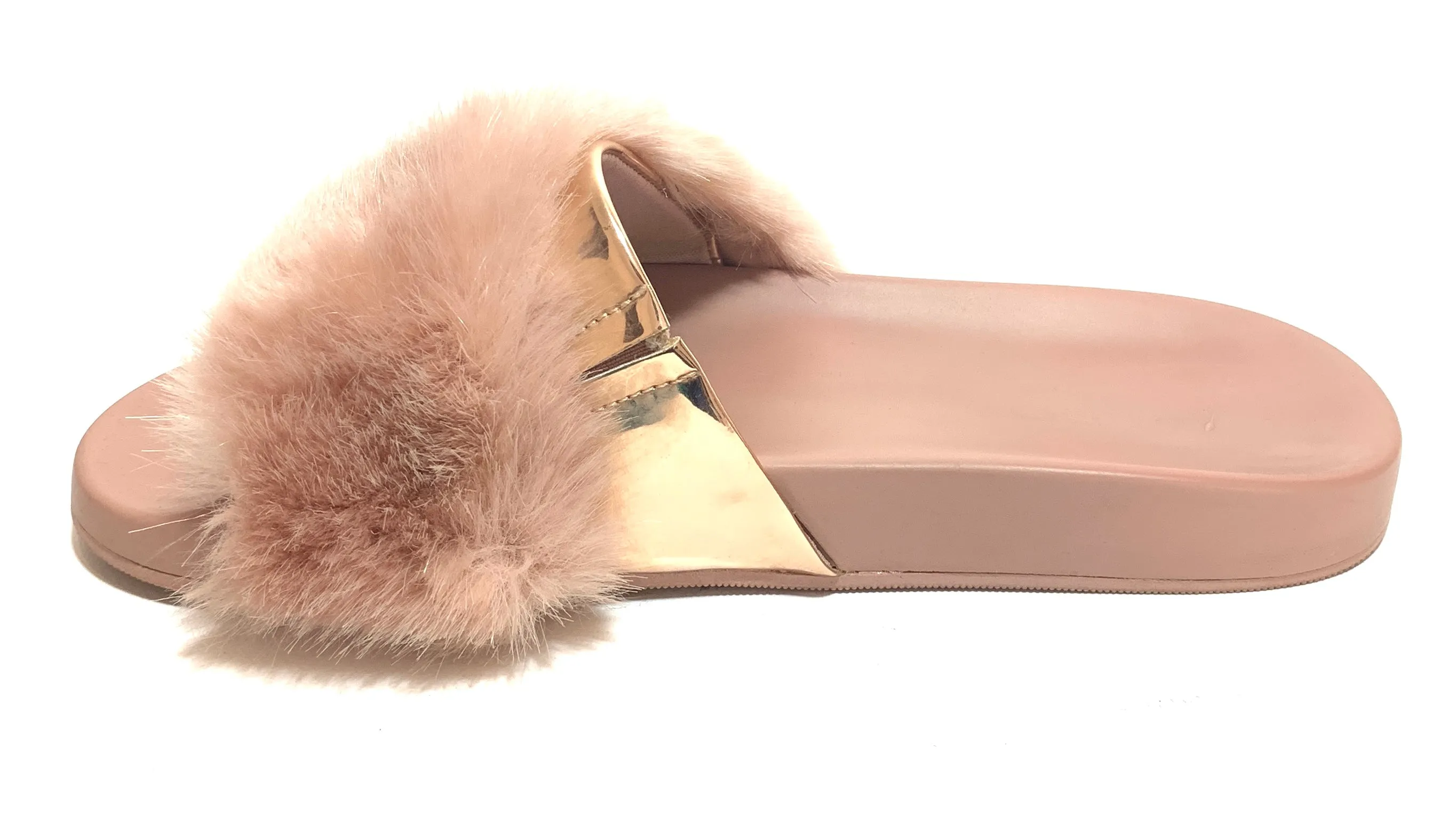 ALDO Pink Faux Fur Slides | Gently Used |