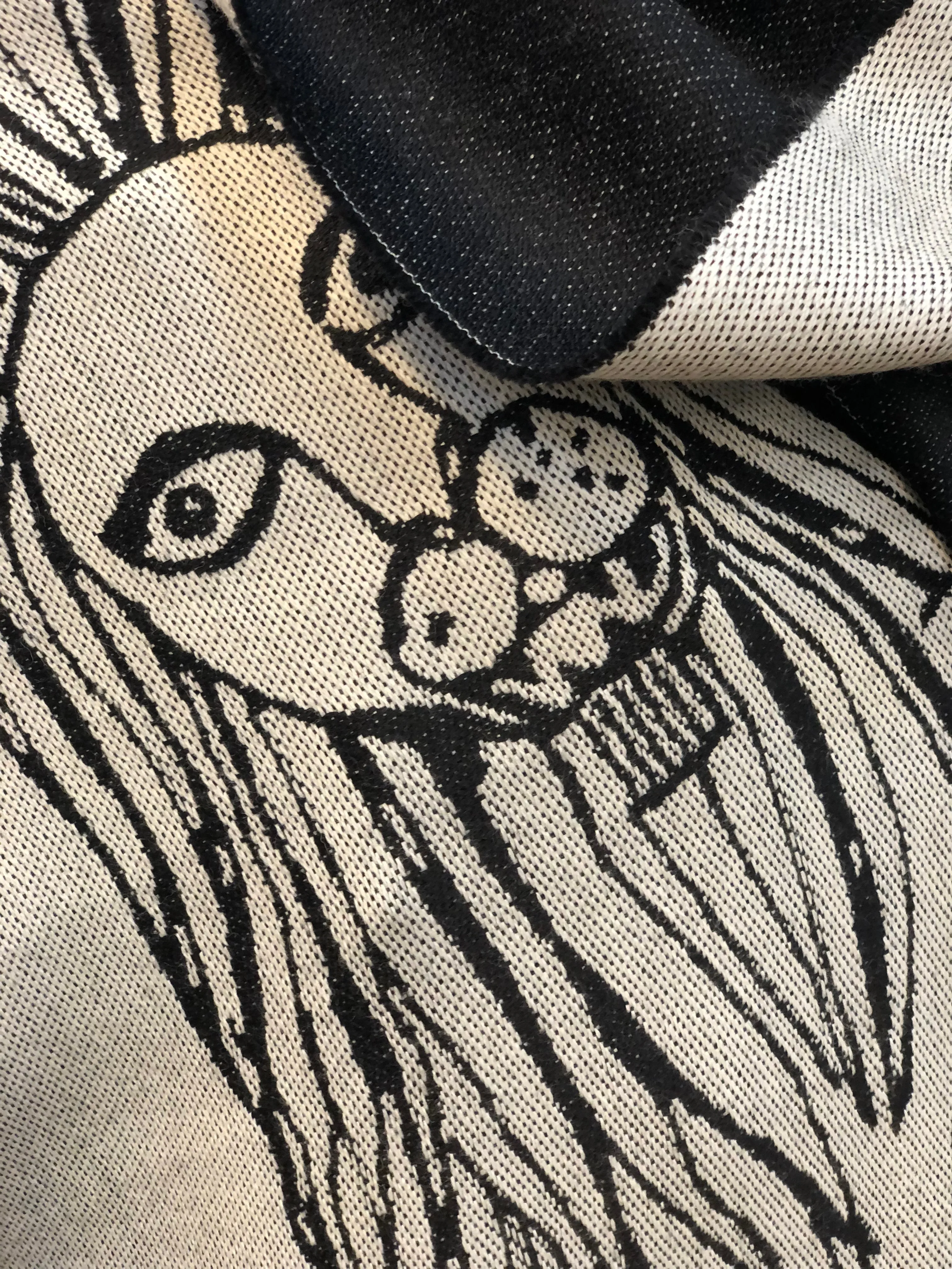 Alexander McQueen Monochrome Printed 100% Wool Scarf