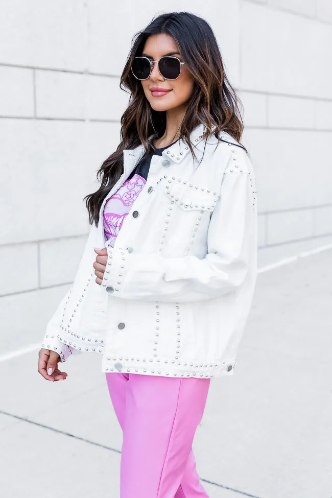 All I Think About White Studded Jacket FINAL SALE