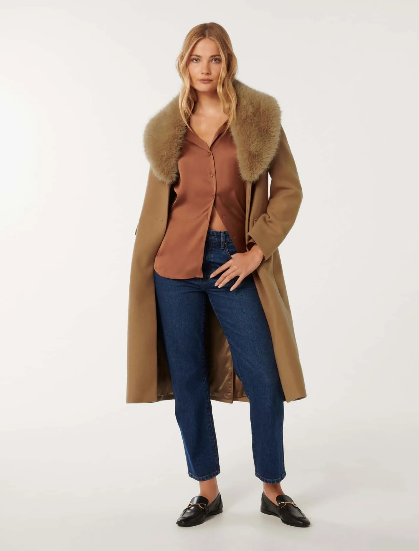 Amber Fur Collar Coat