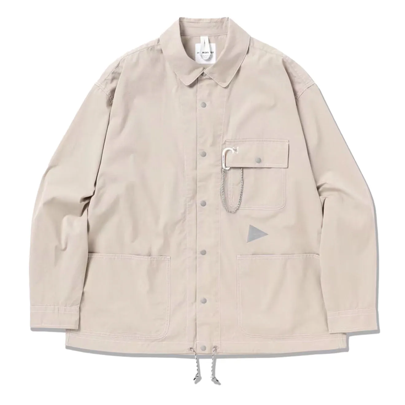 And Wander Dry Rip Shirt Jacket Light Beige