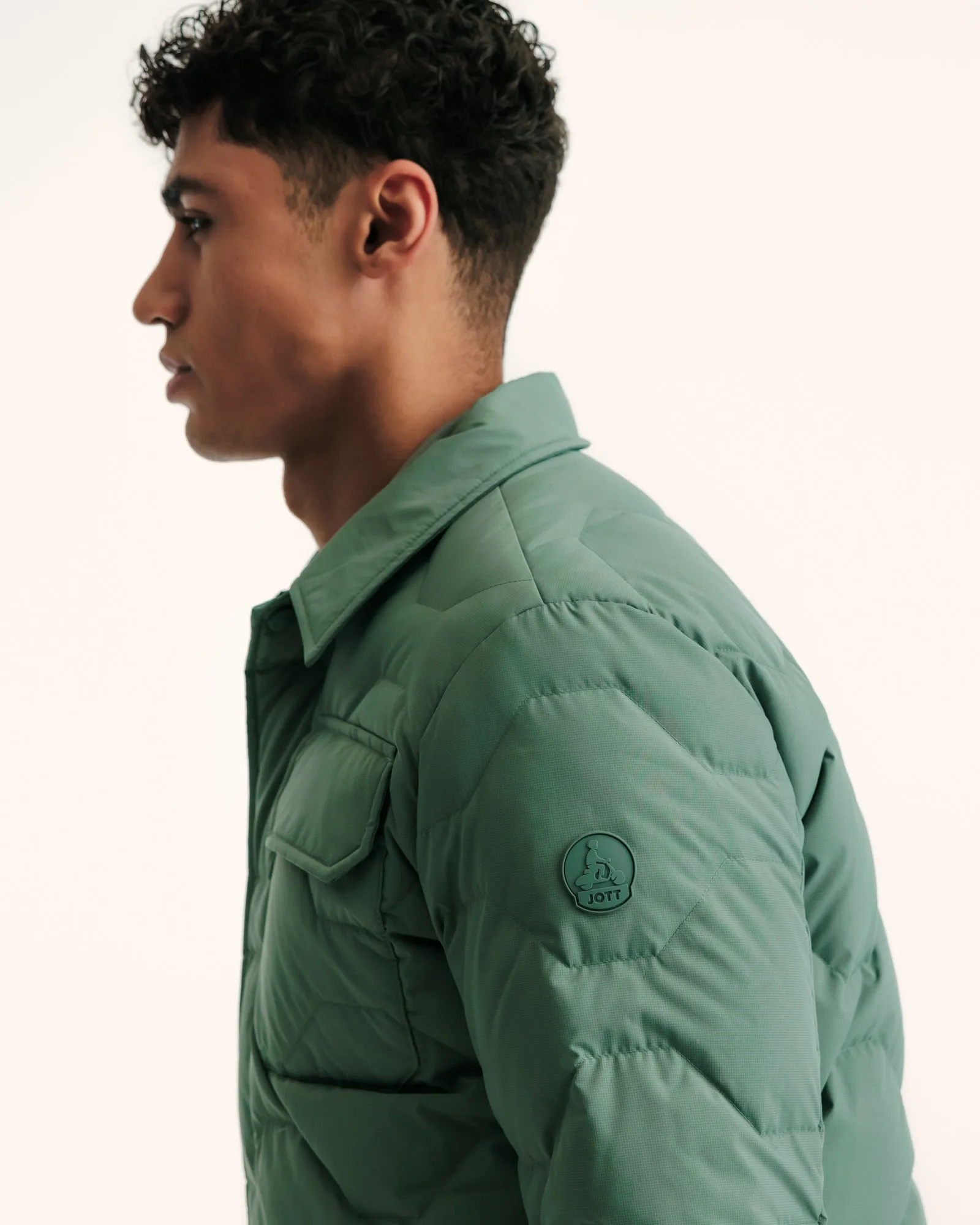 Mens Andy Ultralight Celadon Green Overshirt Winter Jacket - Lightweight, Warm, and Stylish Outdoor Layer