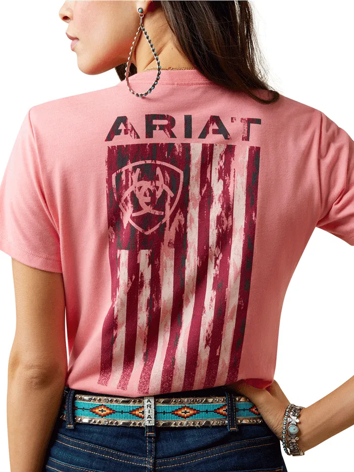 Ariat 10045447 Womens Gila River Short Sleeve Tee Coral Heather