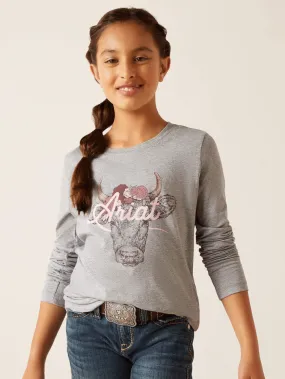 Ariat 10047411 Kids Fawna Long Sleeve T-Shirt Heather Grey