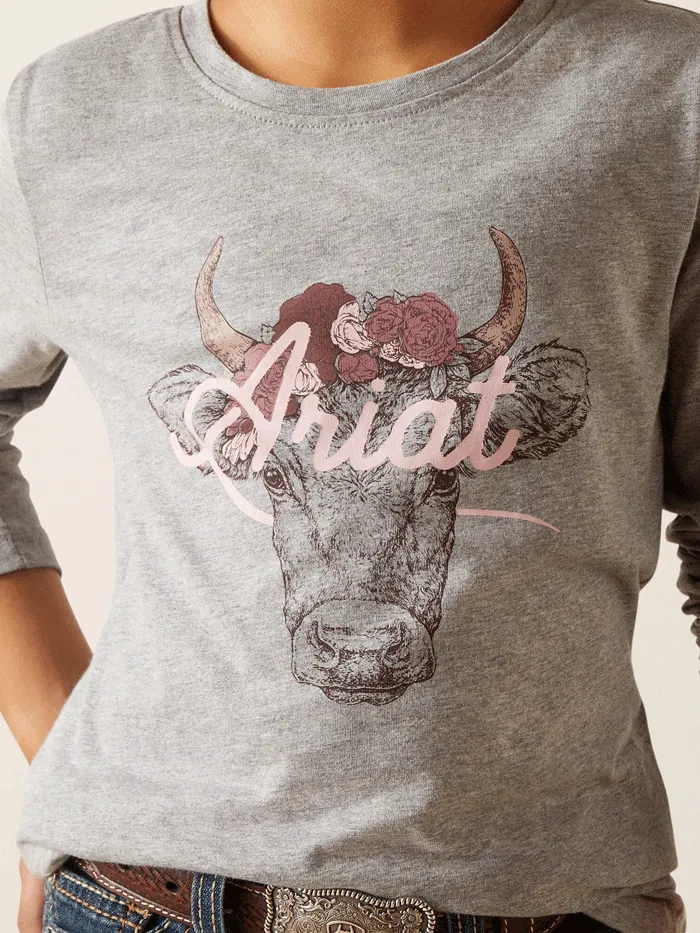 Ariat 10047411 Kids Fawna Long Sleeve T-Shirt Heather Grey