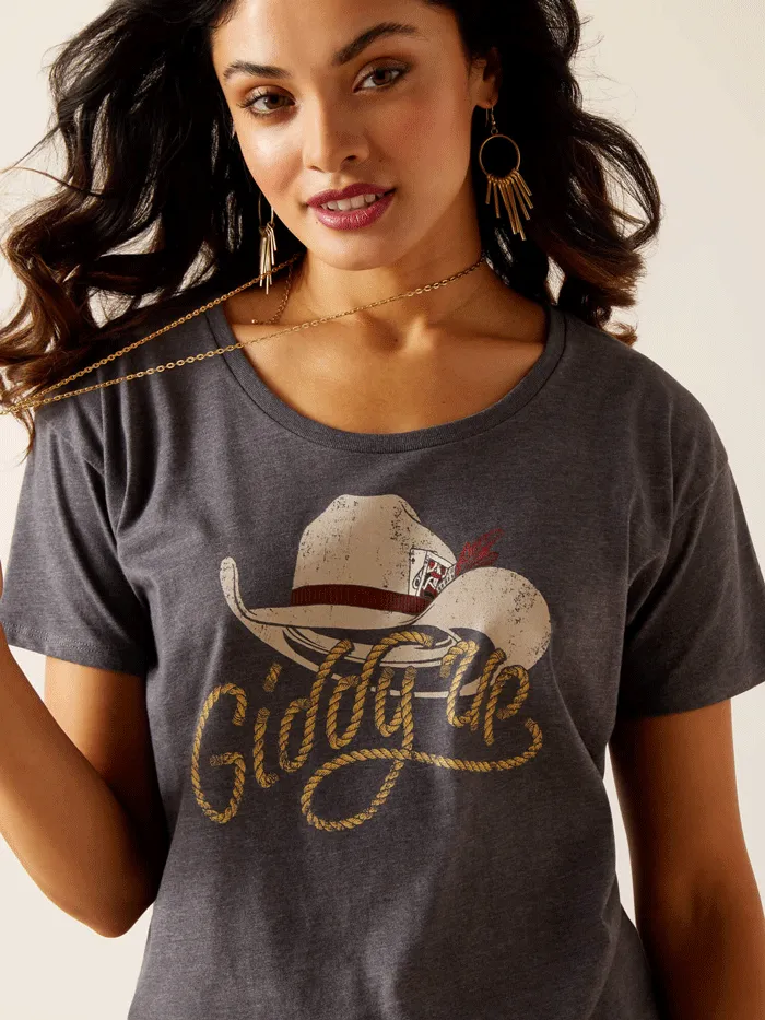 Ariat 10051444 Womens Cowboy Hat T-Shirt Titanium