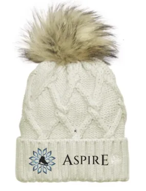 Aspire Academy Faux Fur Pom Beanie