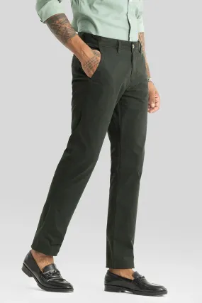 Slim Fit Astral Dark Green Chinos - Plain, Classic Style