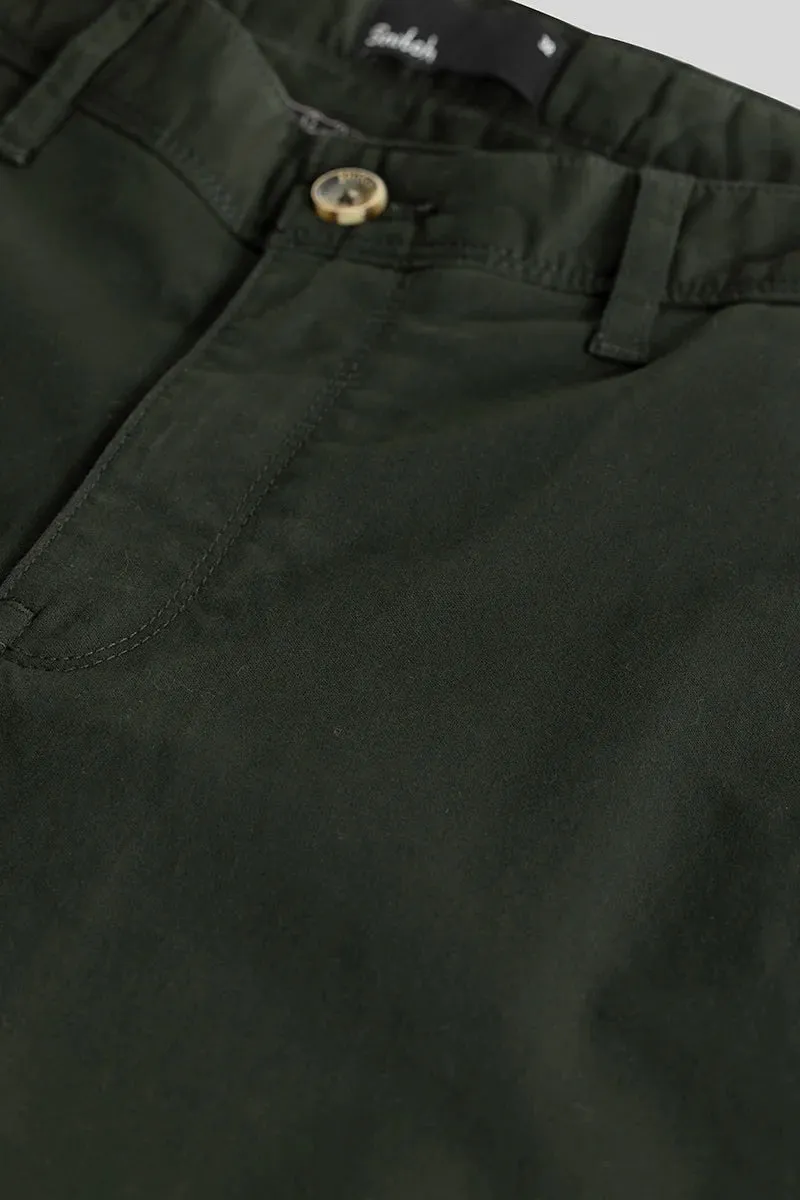 Slim Fit Astral Dark Green Chinos - Plain, Classic Style