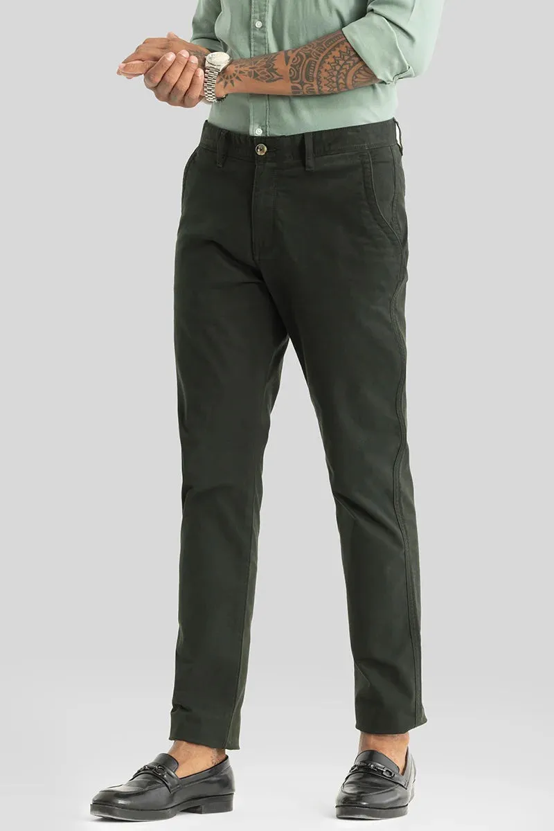 Slim Fit Astral Dark Green Chinos - Plain, Classic Style