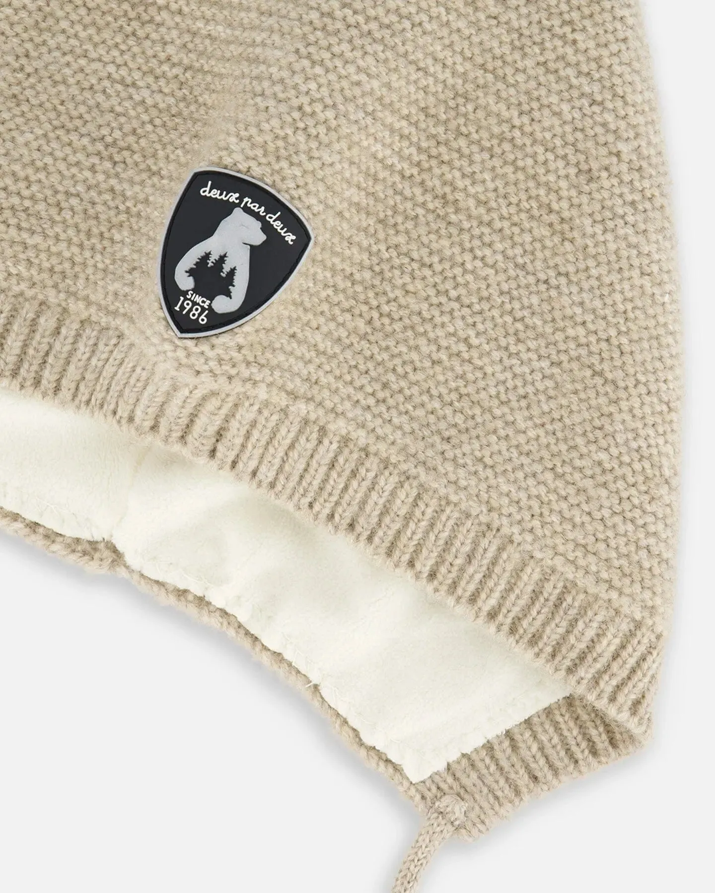 Baby Pointed Knit Hat In Beige