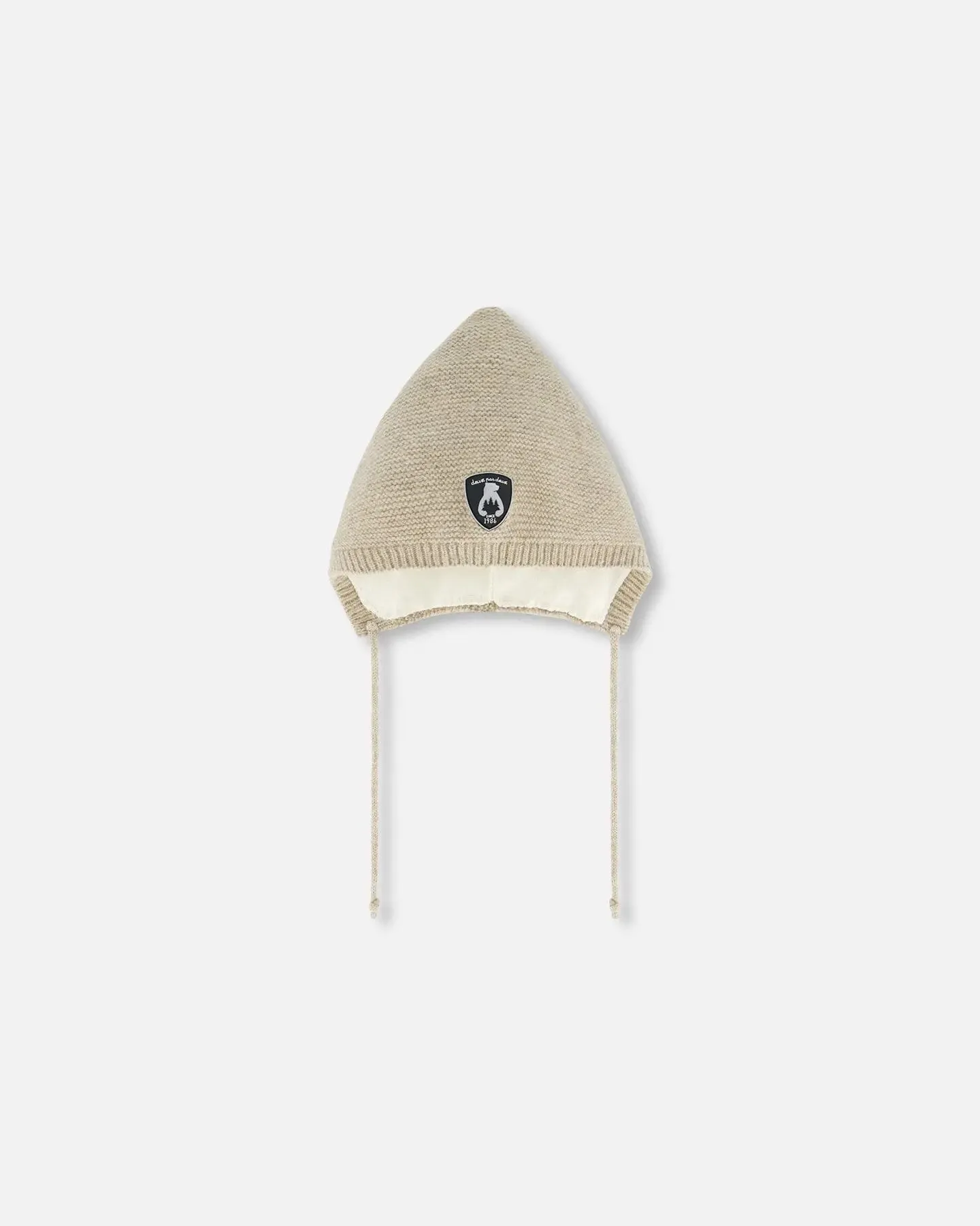 Baby Pointed Knit Hat In Beige