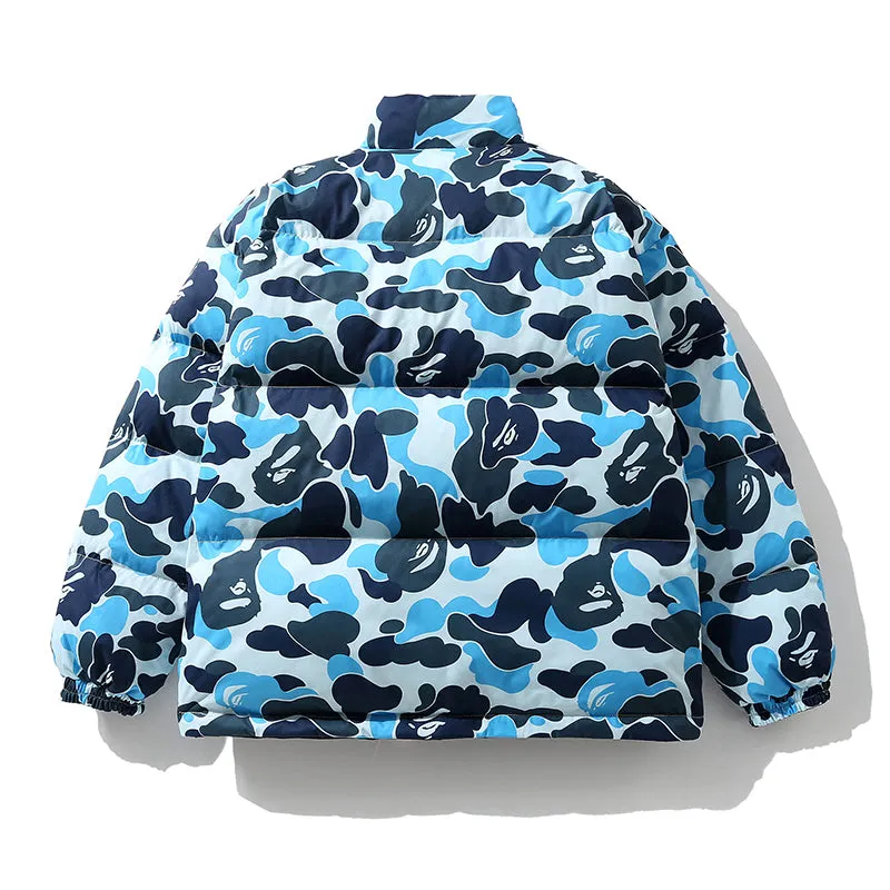 BAPE ABC Camo Reversible Down Jacket Blue