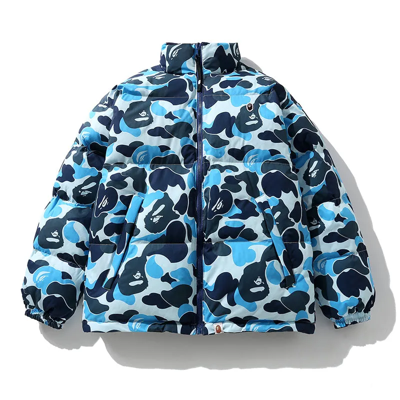 BAPE ABC Camo Reversible Down Jacket Blue