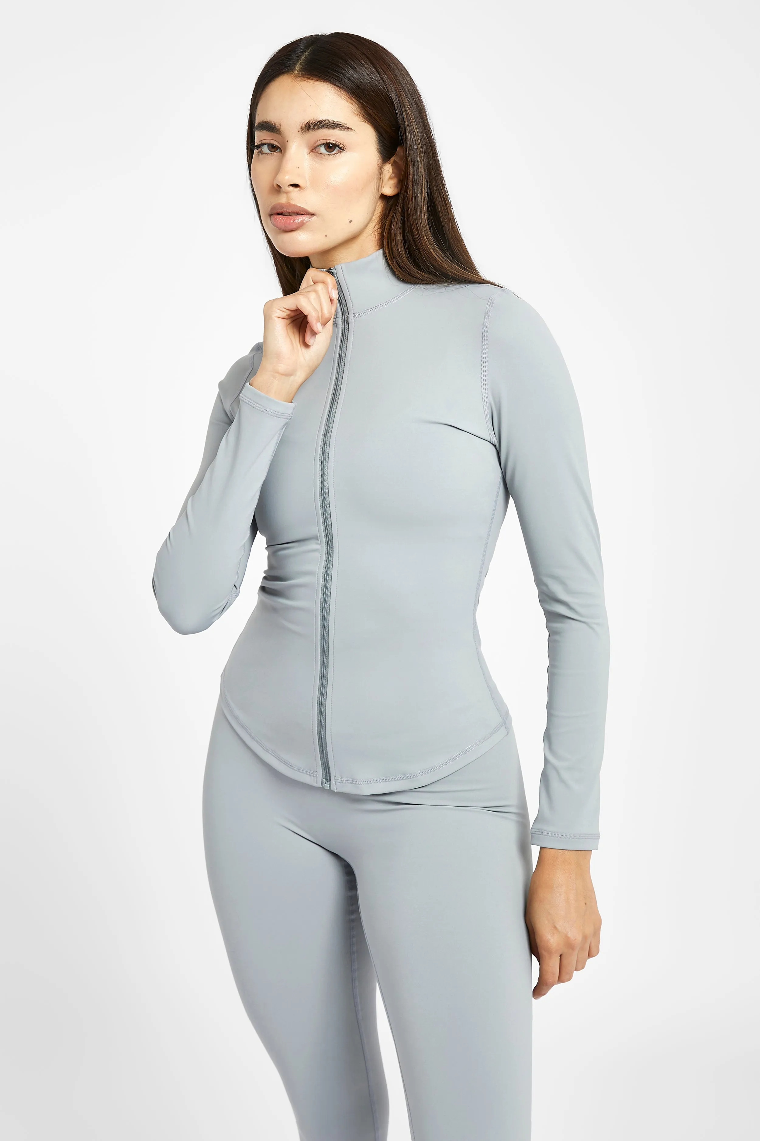 Base Sculpting Zip Up Jacket - Misty Blue