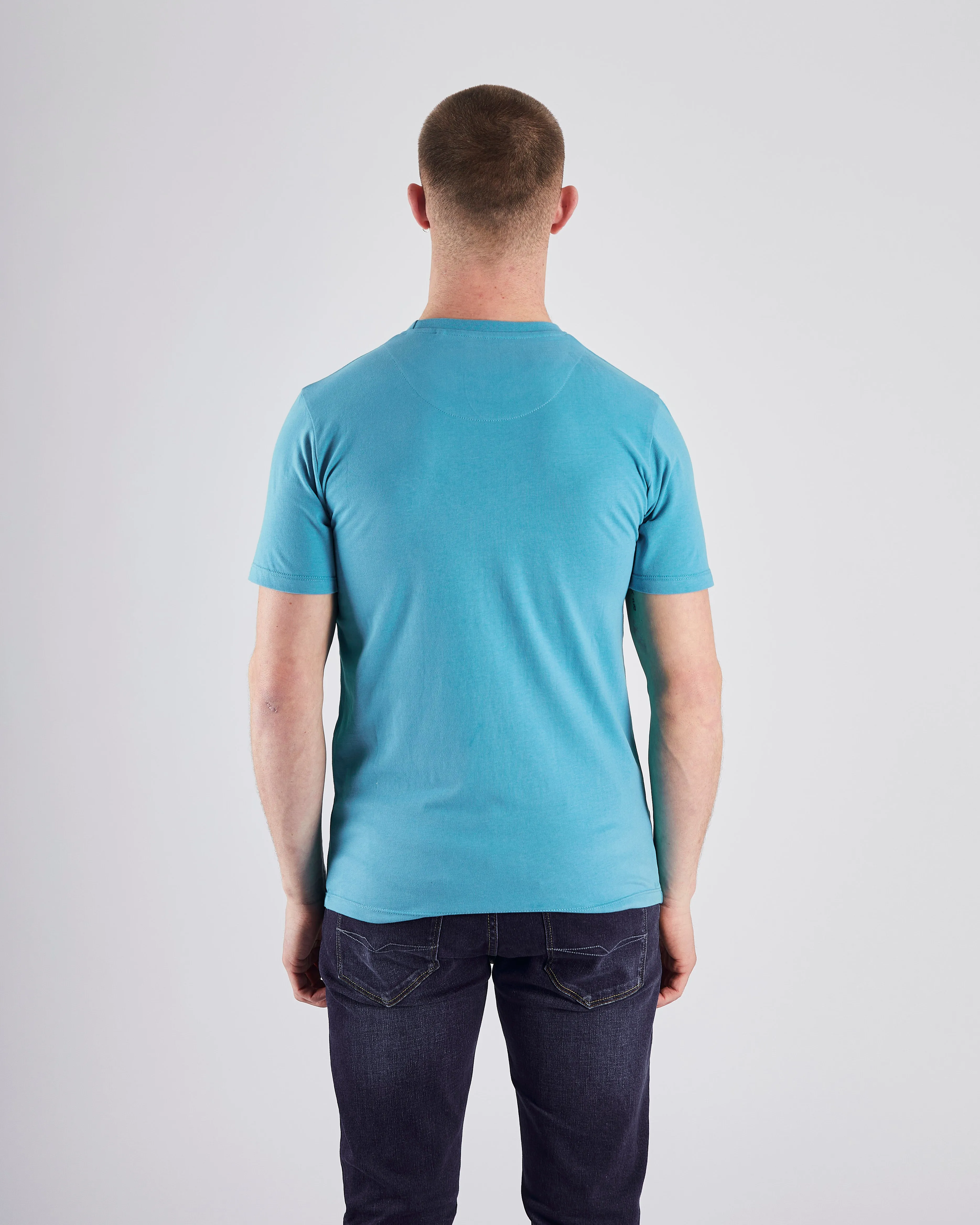 Basic Caden O Neck Tee Algiers Blue