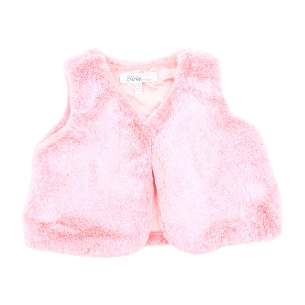 Bebe Rose Faux Fur Vest in Pink (Size 3M-5Y)