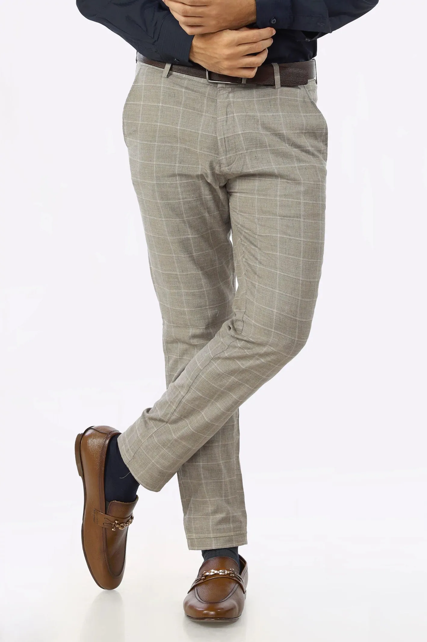 Beige Smart Fit Cotton Chino