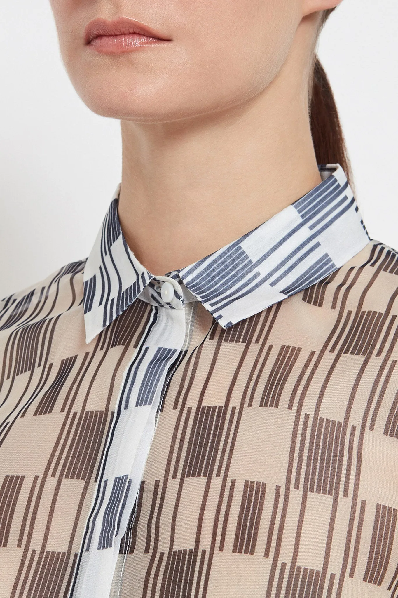 Bella Shirt: Printed Silk-Organza Shirt