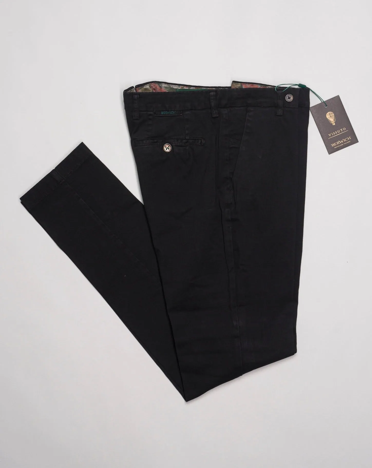 Berwich Morello Garment Dyed Chinos / Nero