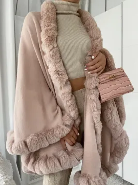 Blush Pink Faux Fur Cape