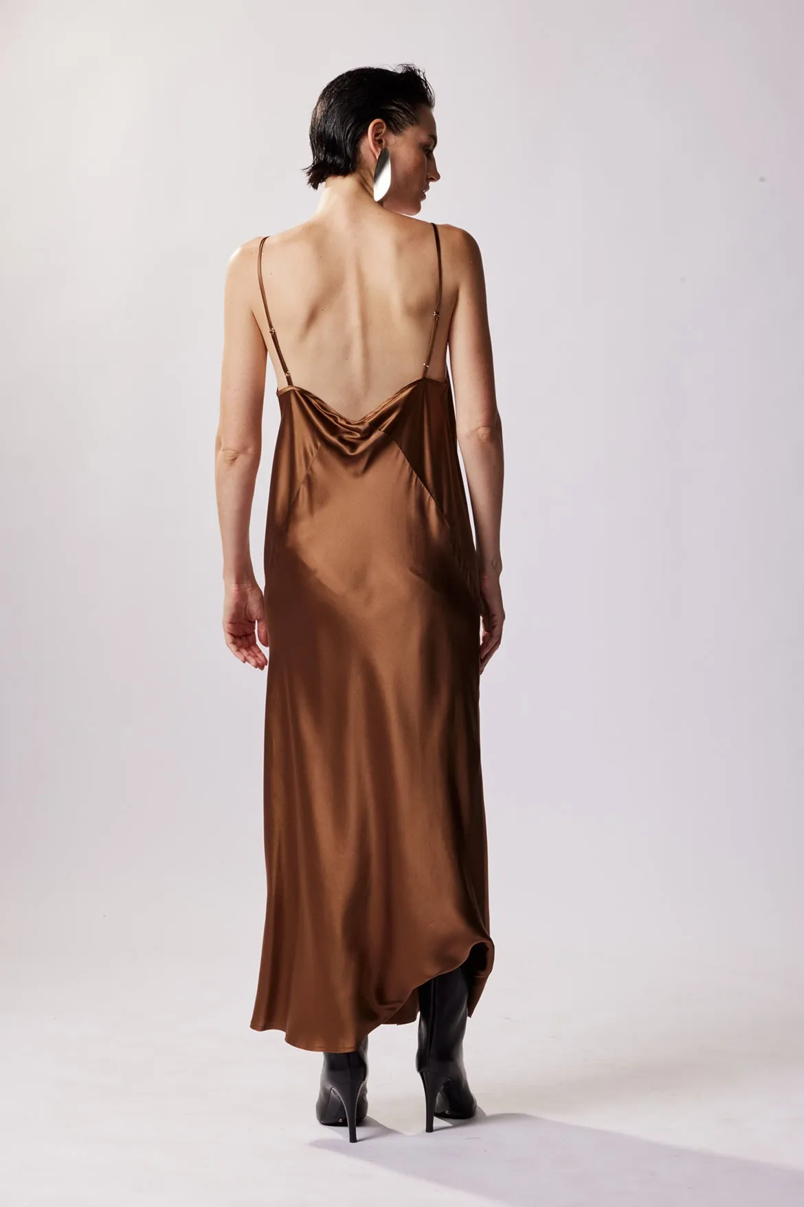 BM 7/8 Triangle Slip Dress - Walnut