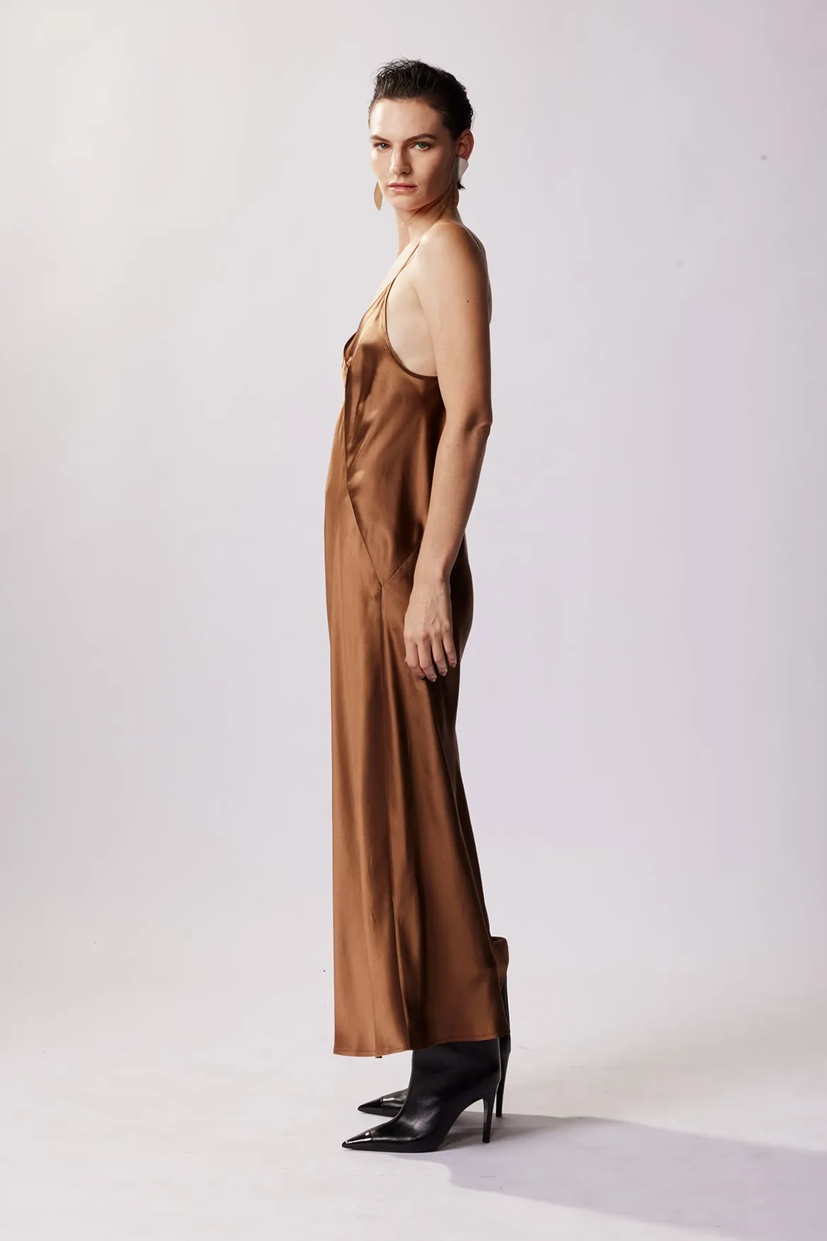 BM 7/8 Triangle Slip Dress - Walnut