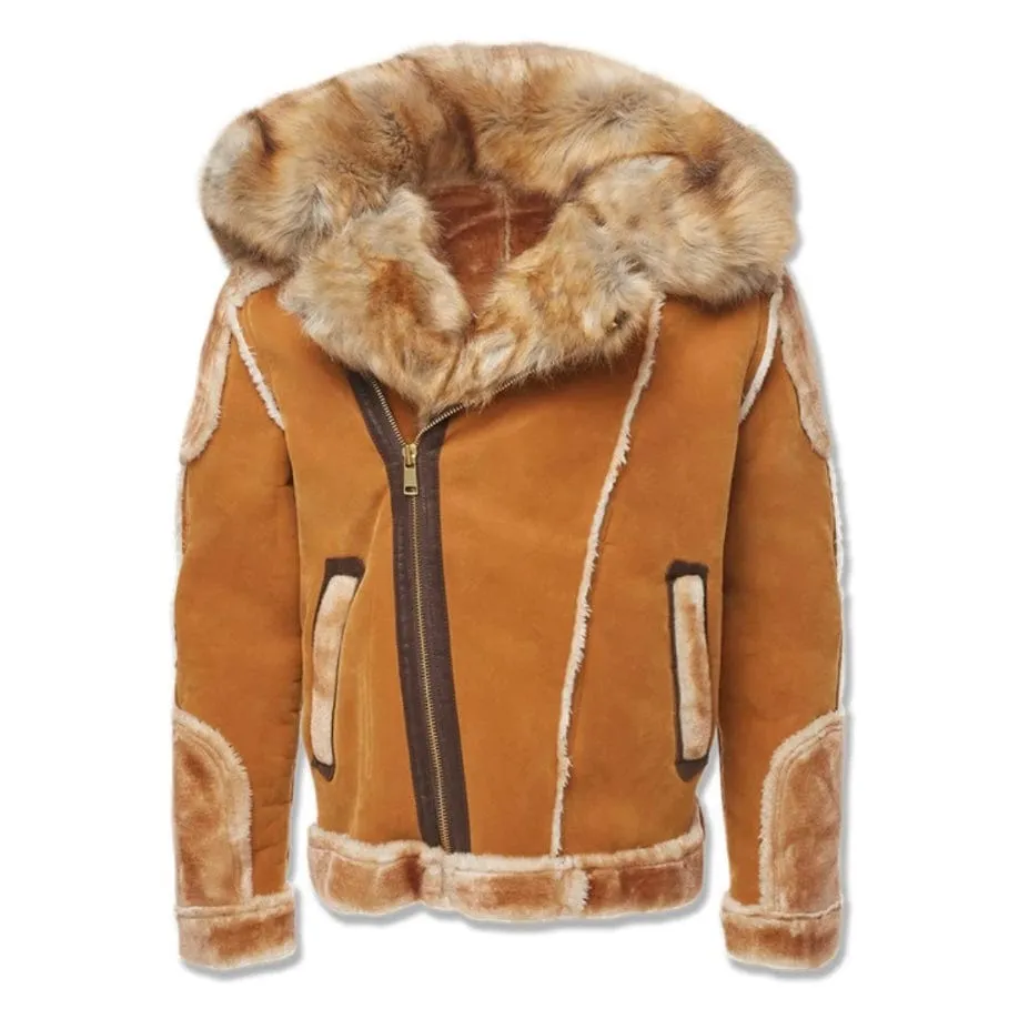 Boys Jordan Craig El Jefe Shearling Moto Jacket (Cognac) 91536B