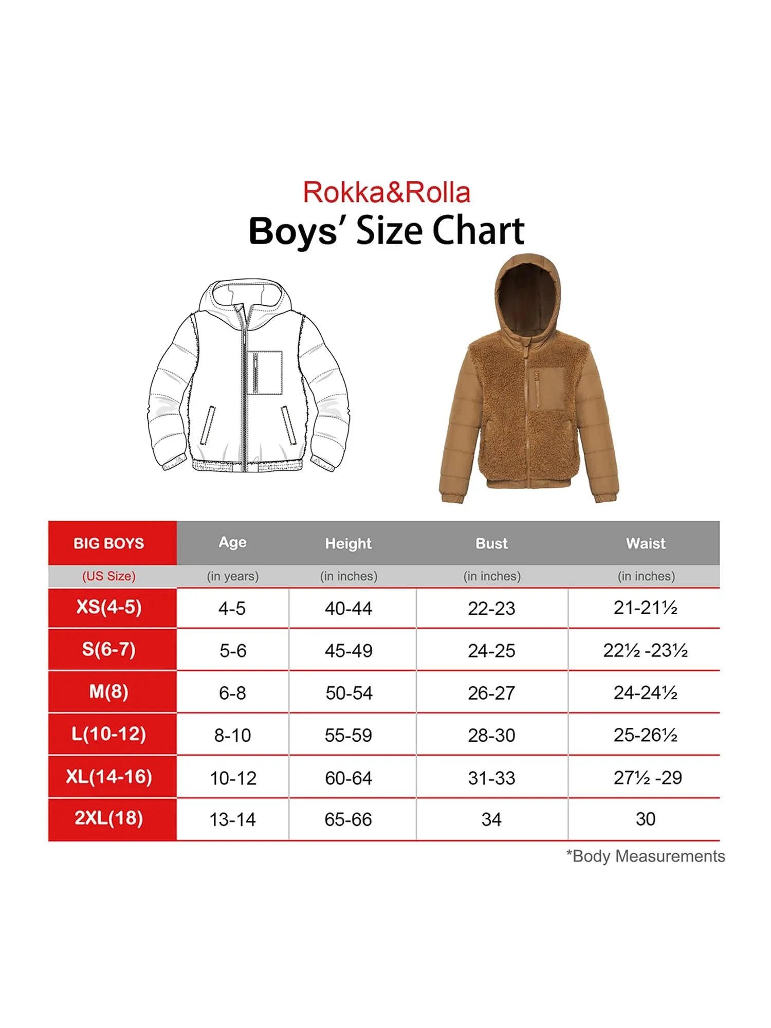 Boys' Water-Resistant Teddy Sherpa Puffer Jacket