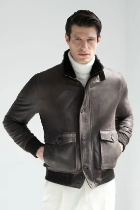 Brown leather bomber – Made in Italy