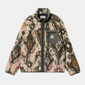 Warm Carhartt WIP Prentis Liner Fleece Jacket - Stylish Baru Jacquard in Wall and Cypress