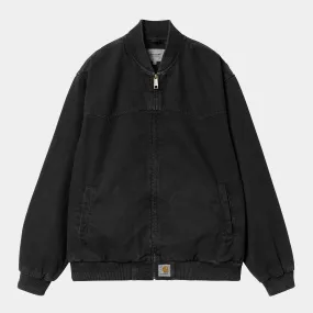 Carhartt WIP Stone-Dyed Santa Fe Bomber Jacket in Black