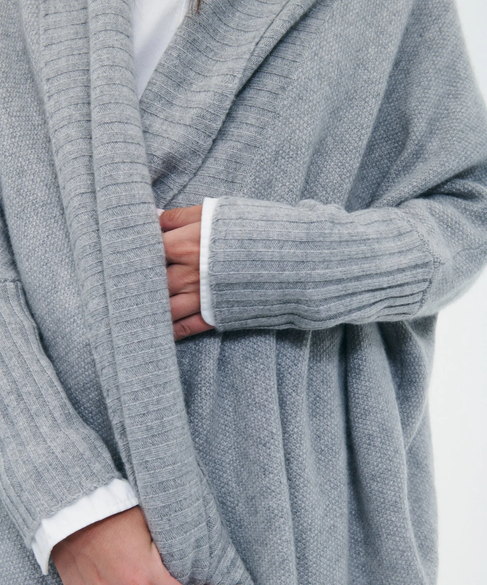 Cashmere Shawl Collar Cocoon Cardigan