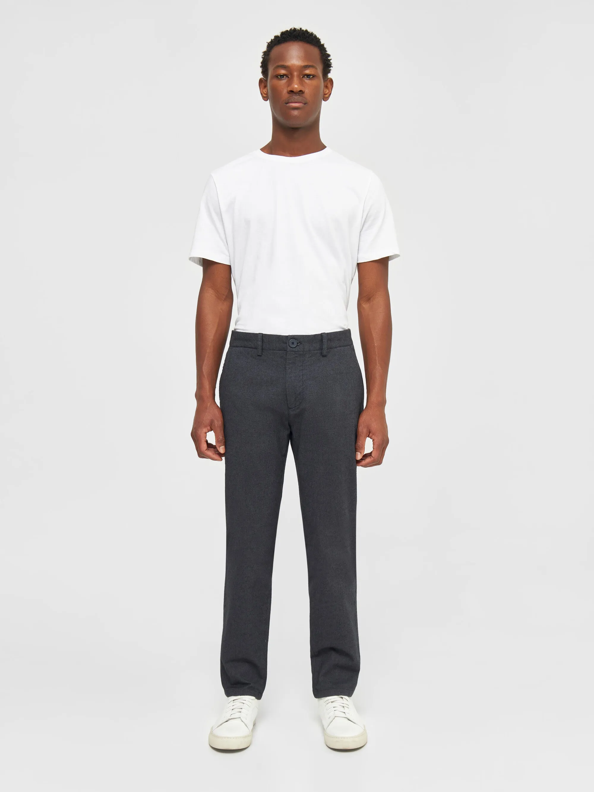 CHUCK regular flannel chino pants - Gray Pinstripe