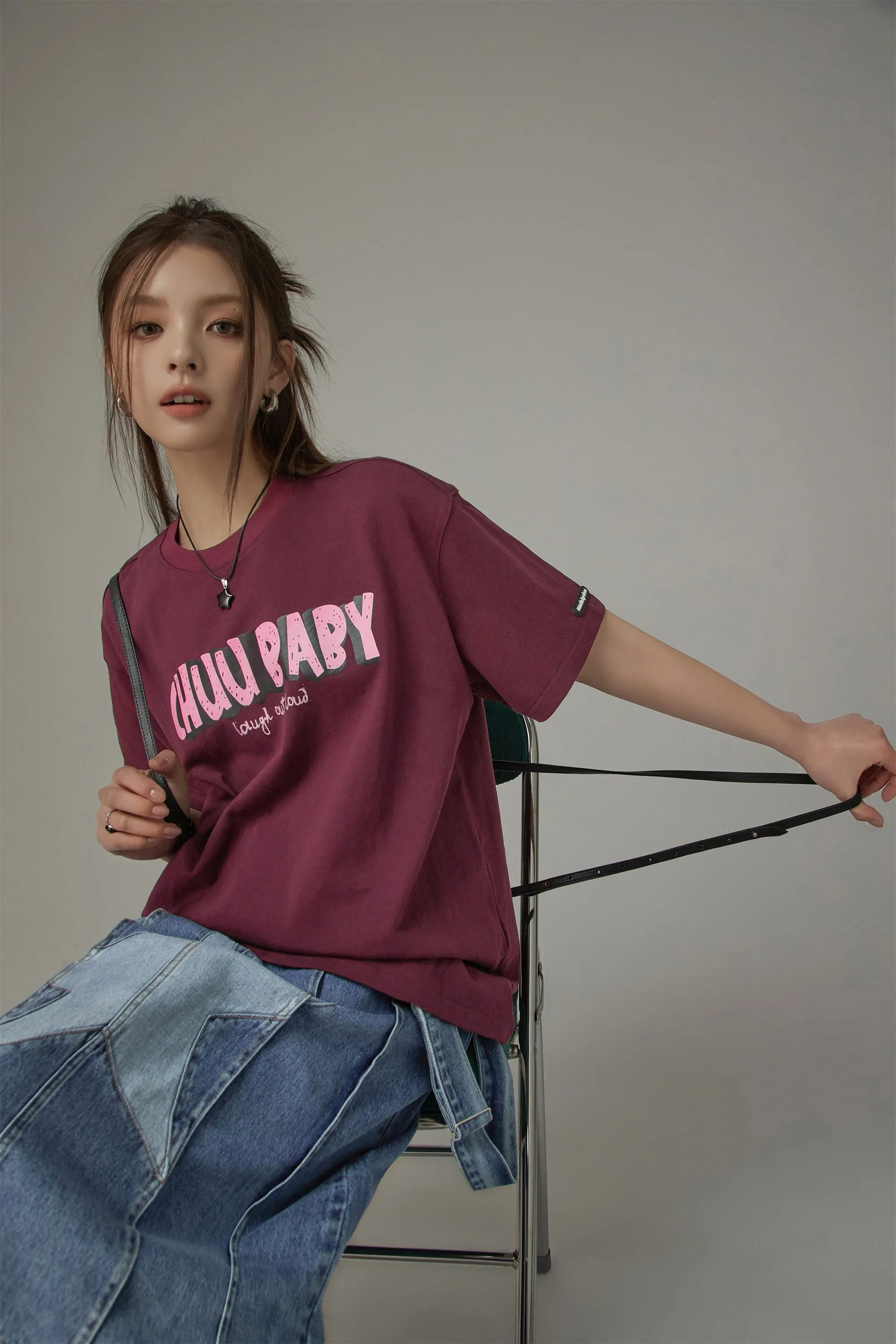 Chuu Baby Logo Cotton Loose Fit T-Shirt