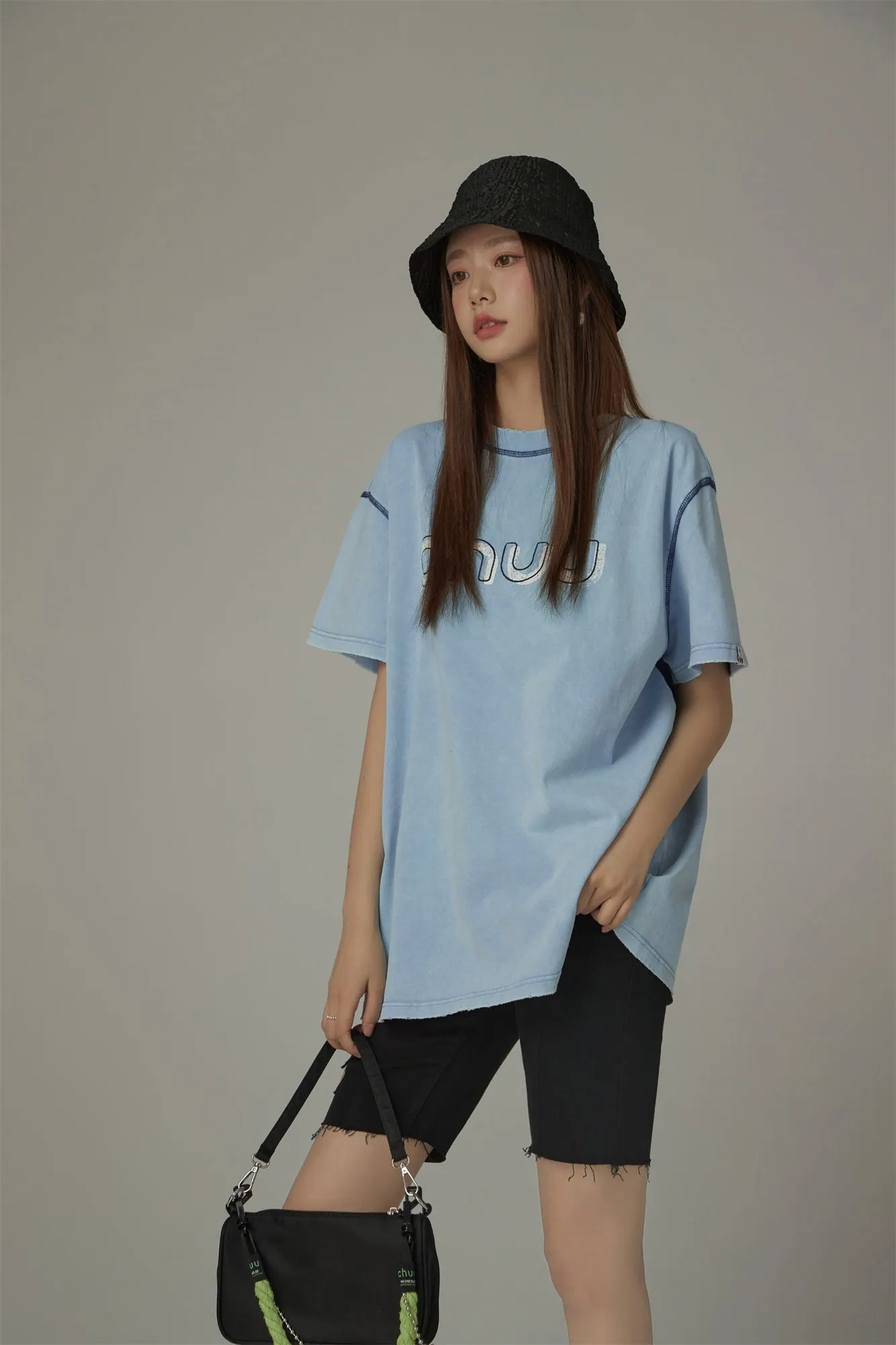 Chuu Embroidered Loose-Fit T-Shirt