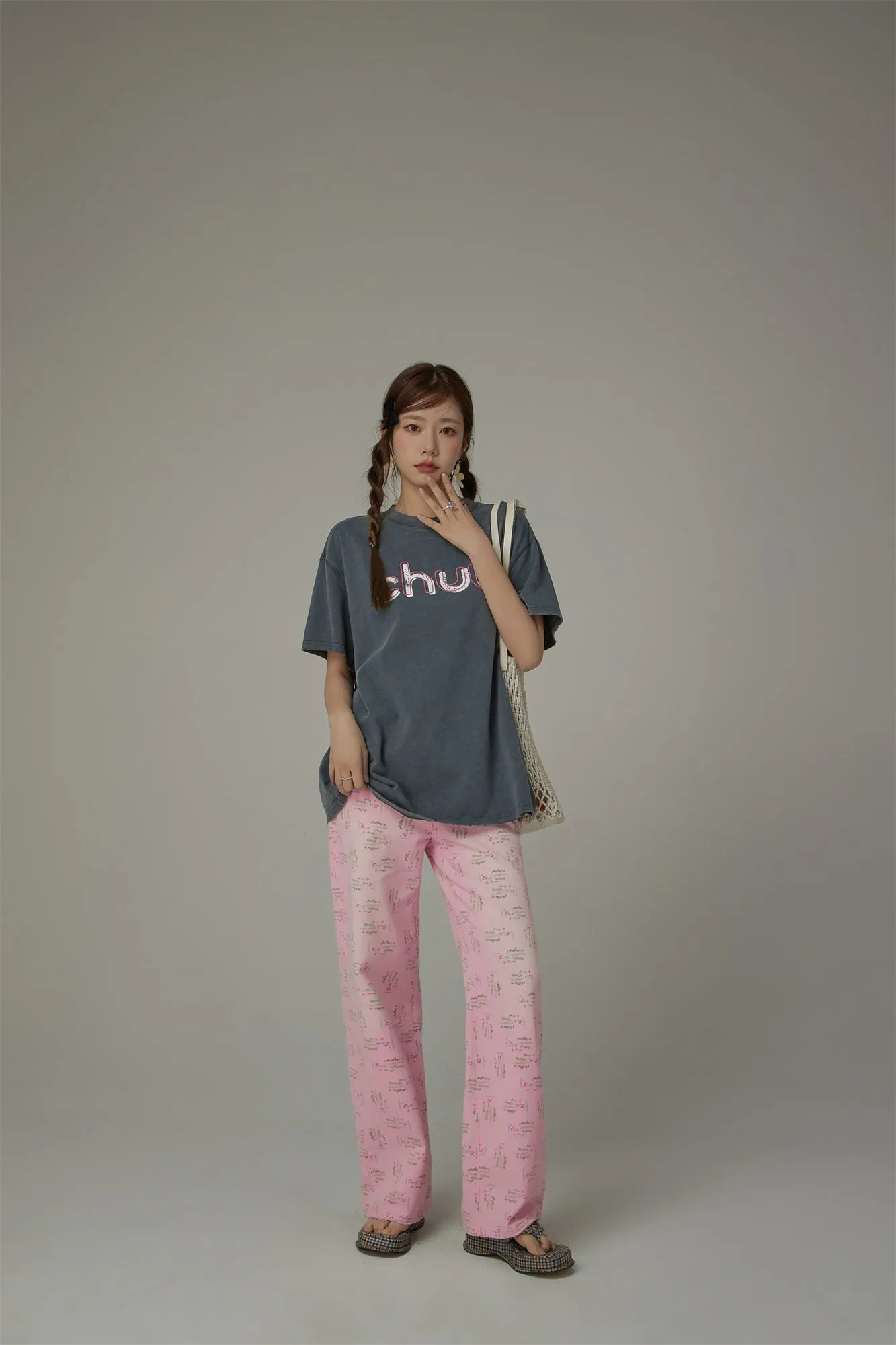 Chuu Embroidered Loose-Fit T-Shirt