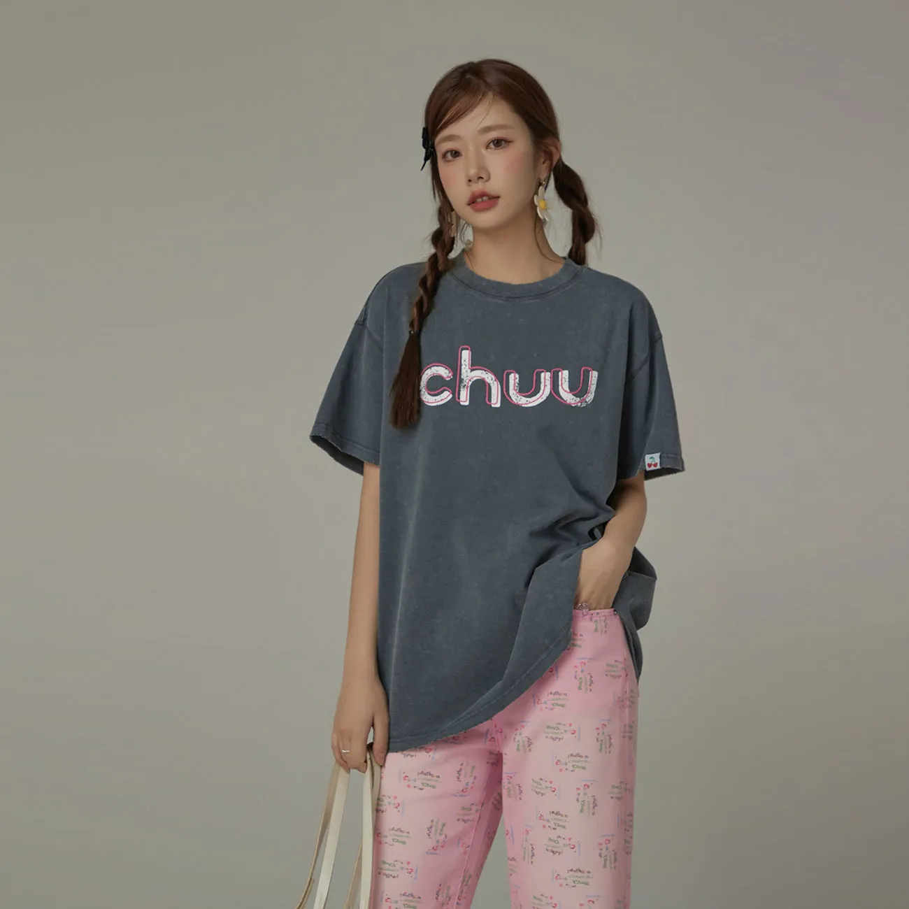 Chuu Embroidered Loose-Fit T-Shirt