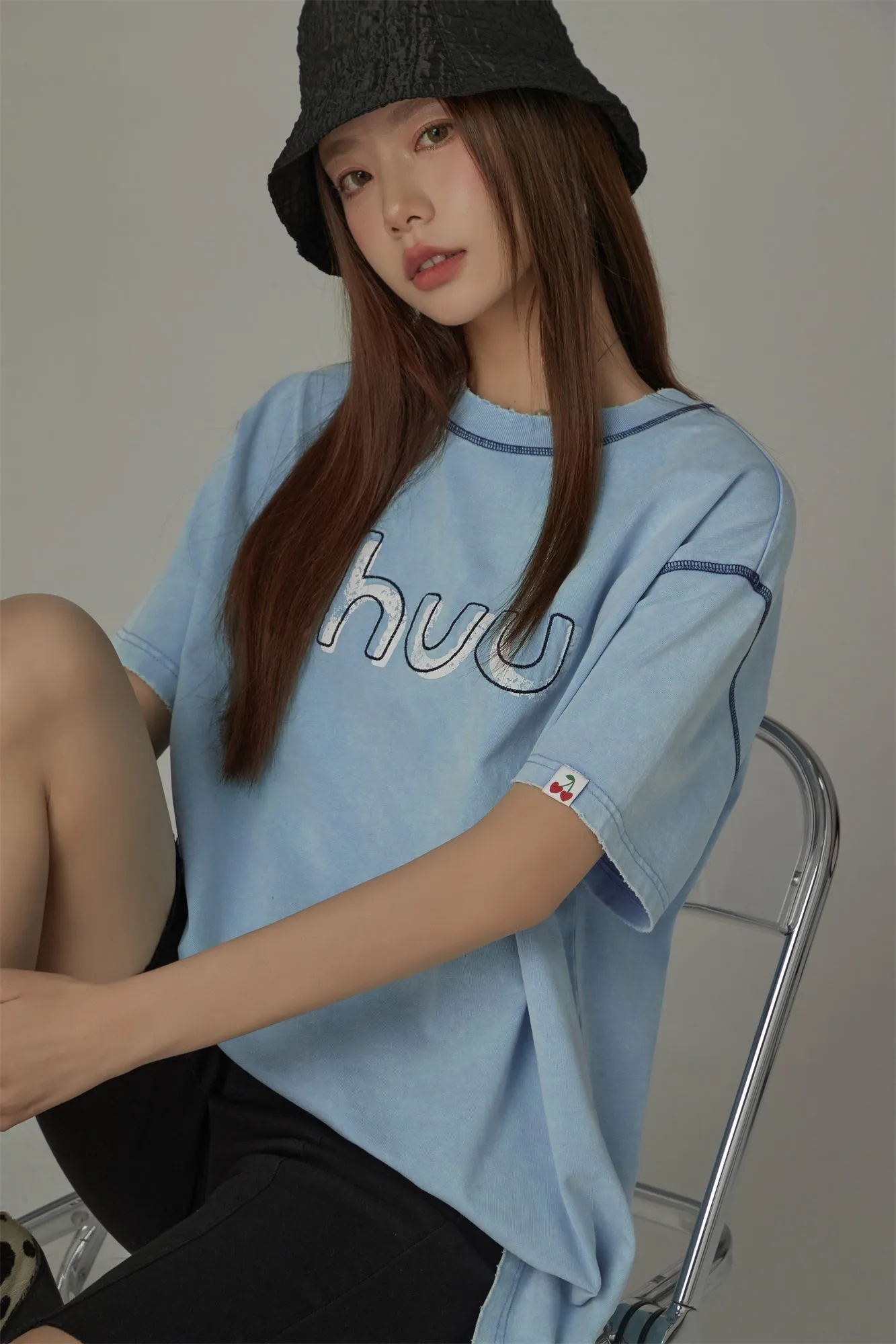 Chuu Embroidered Loose-Fit T-Shirt