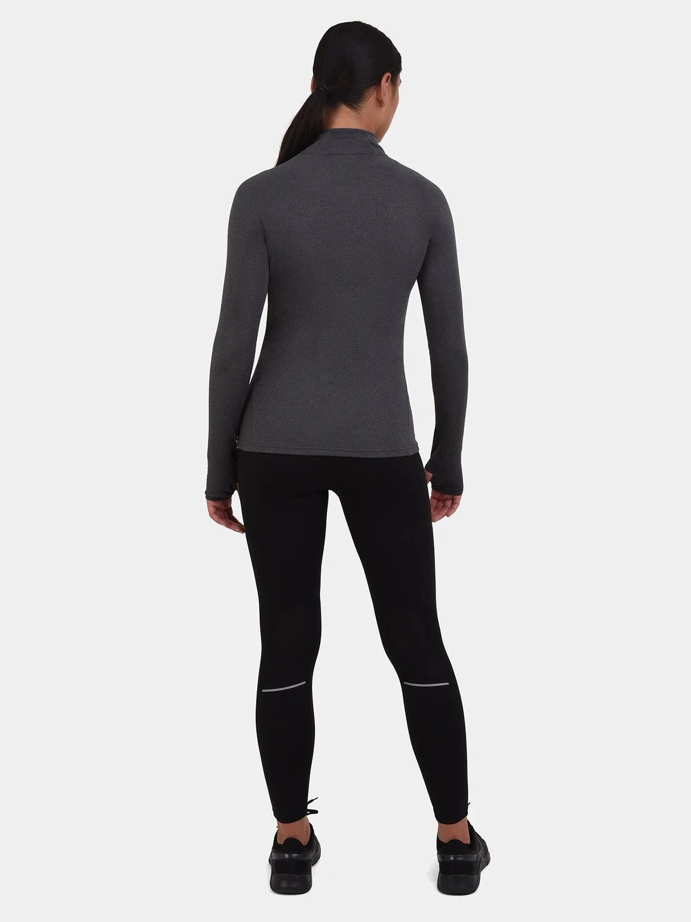 Cloud Fleece Quarter Zip Running Top For Women With Thumbholes & Side Zip Pocket