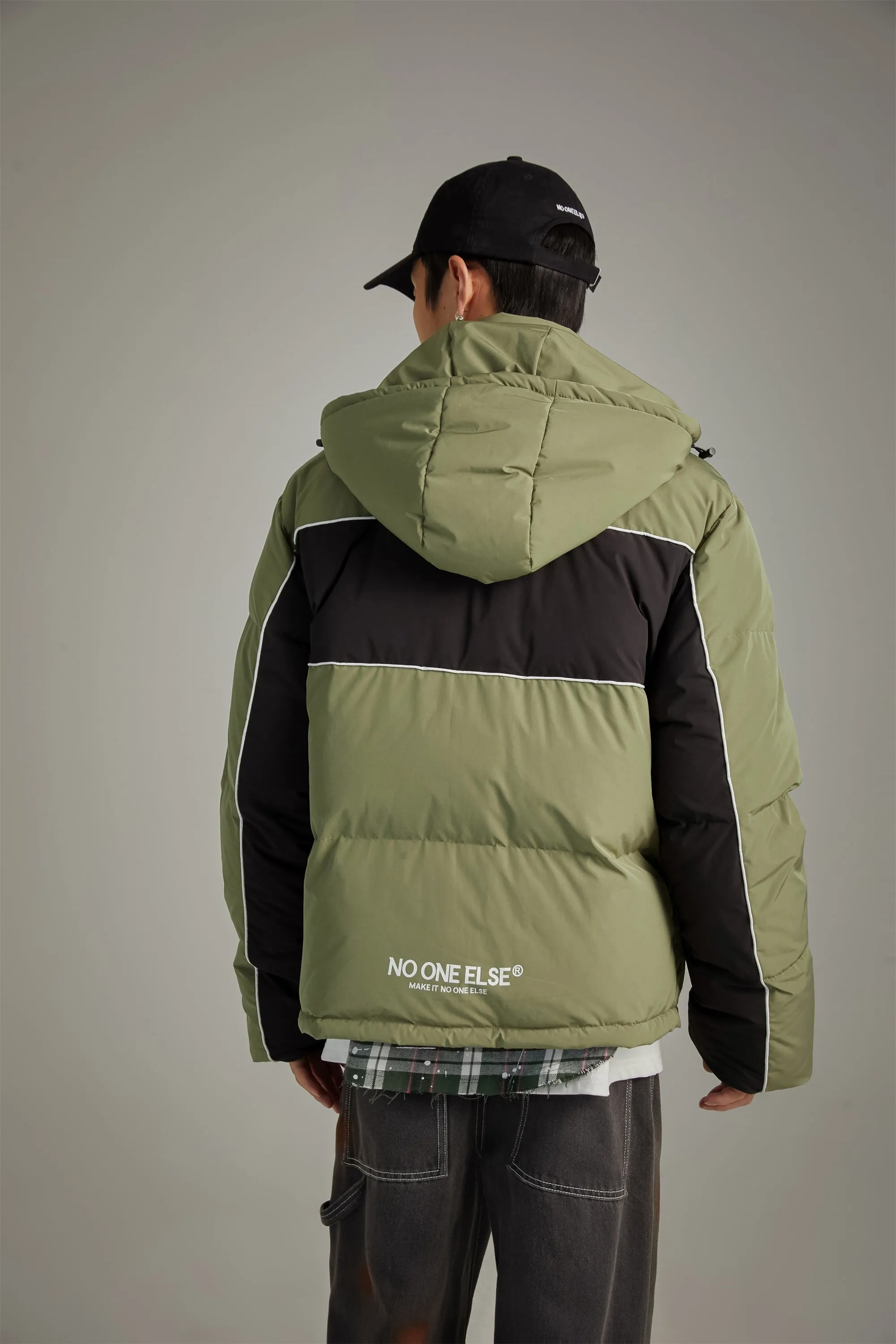 Color Combination Oversized Padded Jacket