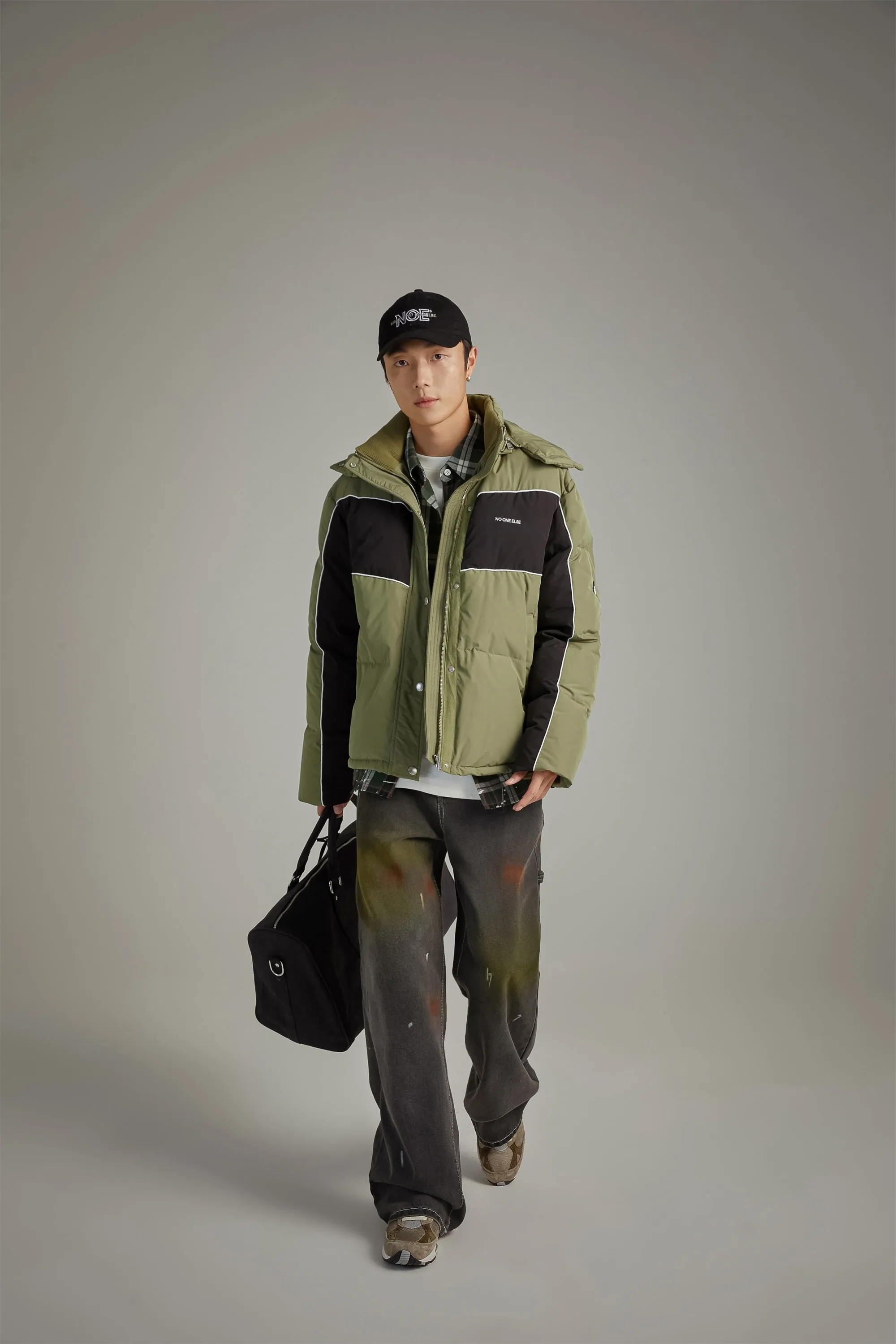 Color Combination Oversized Padded Jacket