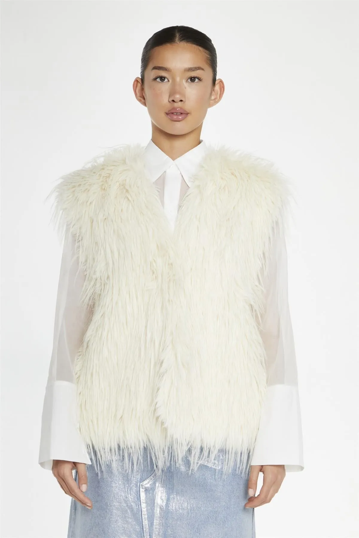 Cream Faux Fur Gilet